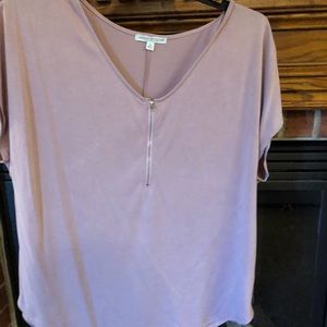 Green Envelope rose pink short sleeve blouse